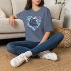 Watercolor Cat Mom Heart T-Shirt