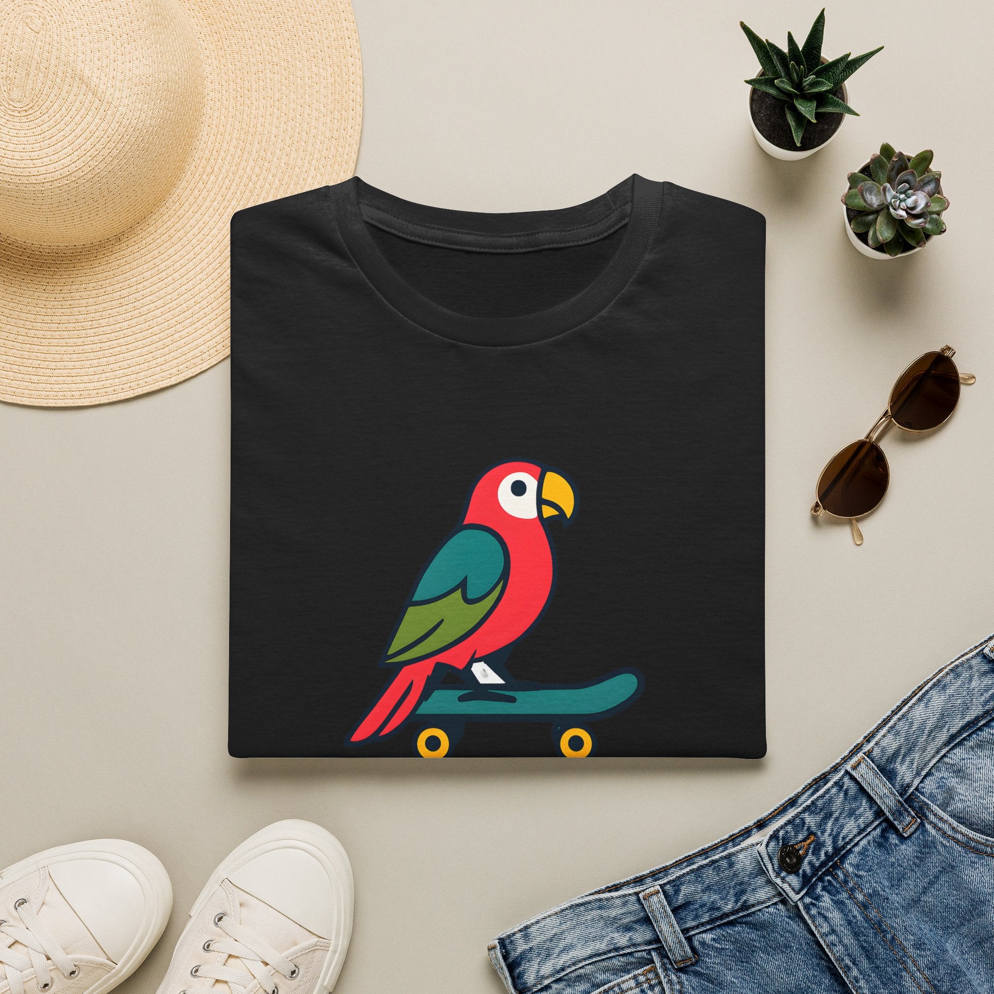 Parrot on skateboard T-Shirt