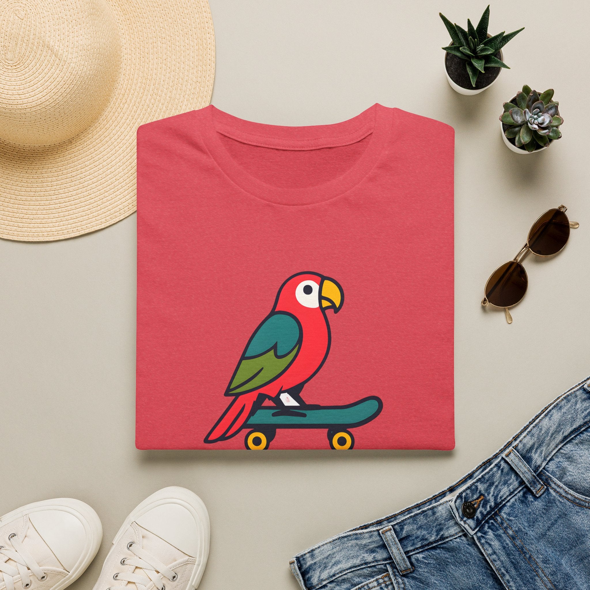 Parrot on skateboard T-Shirt
