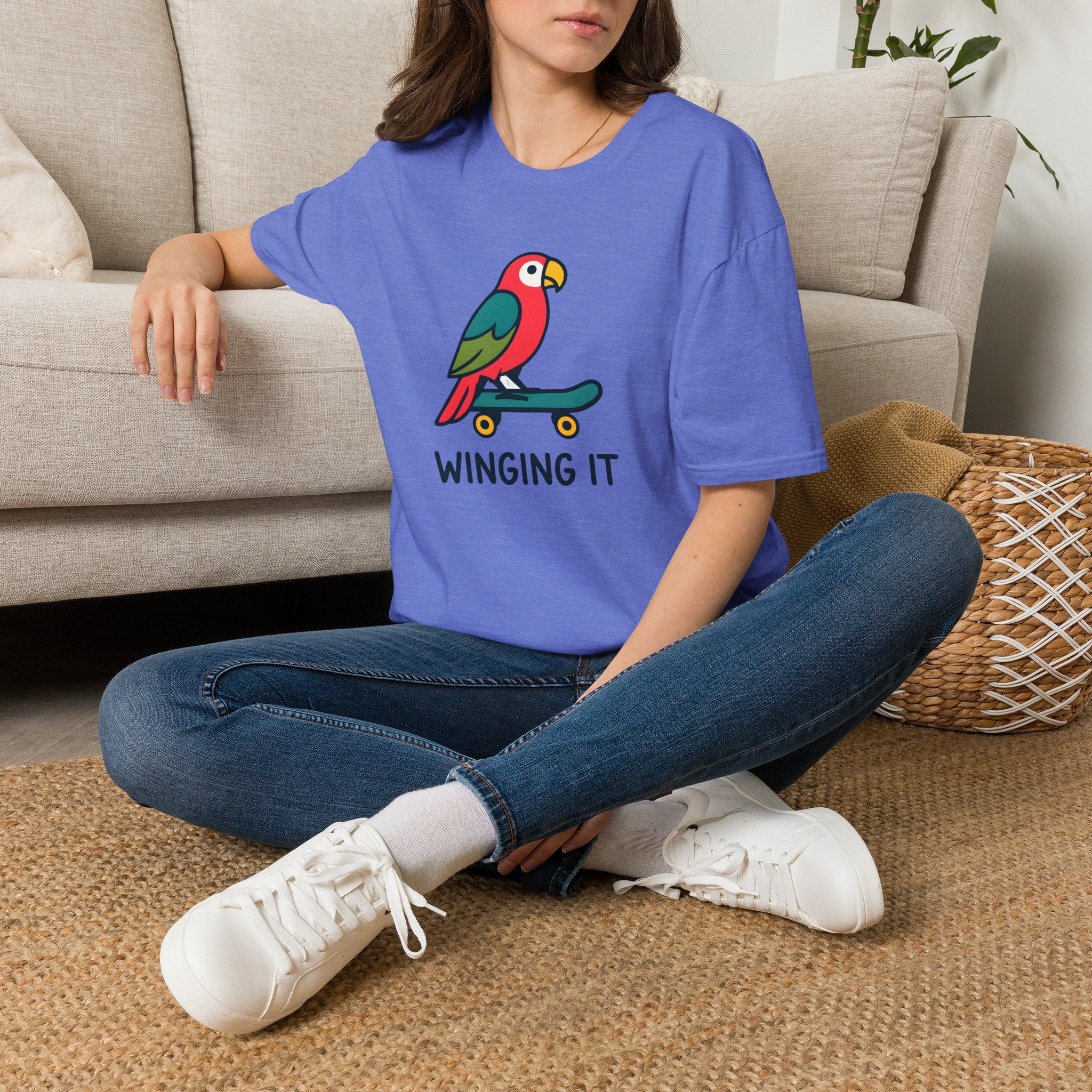 Parrot on skateboard T-Shirt