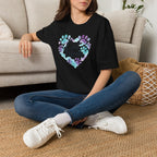 Watercolor Cat Mom Heart T-Shirt